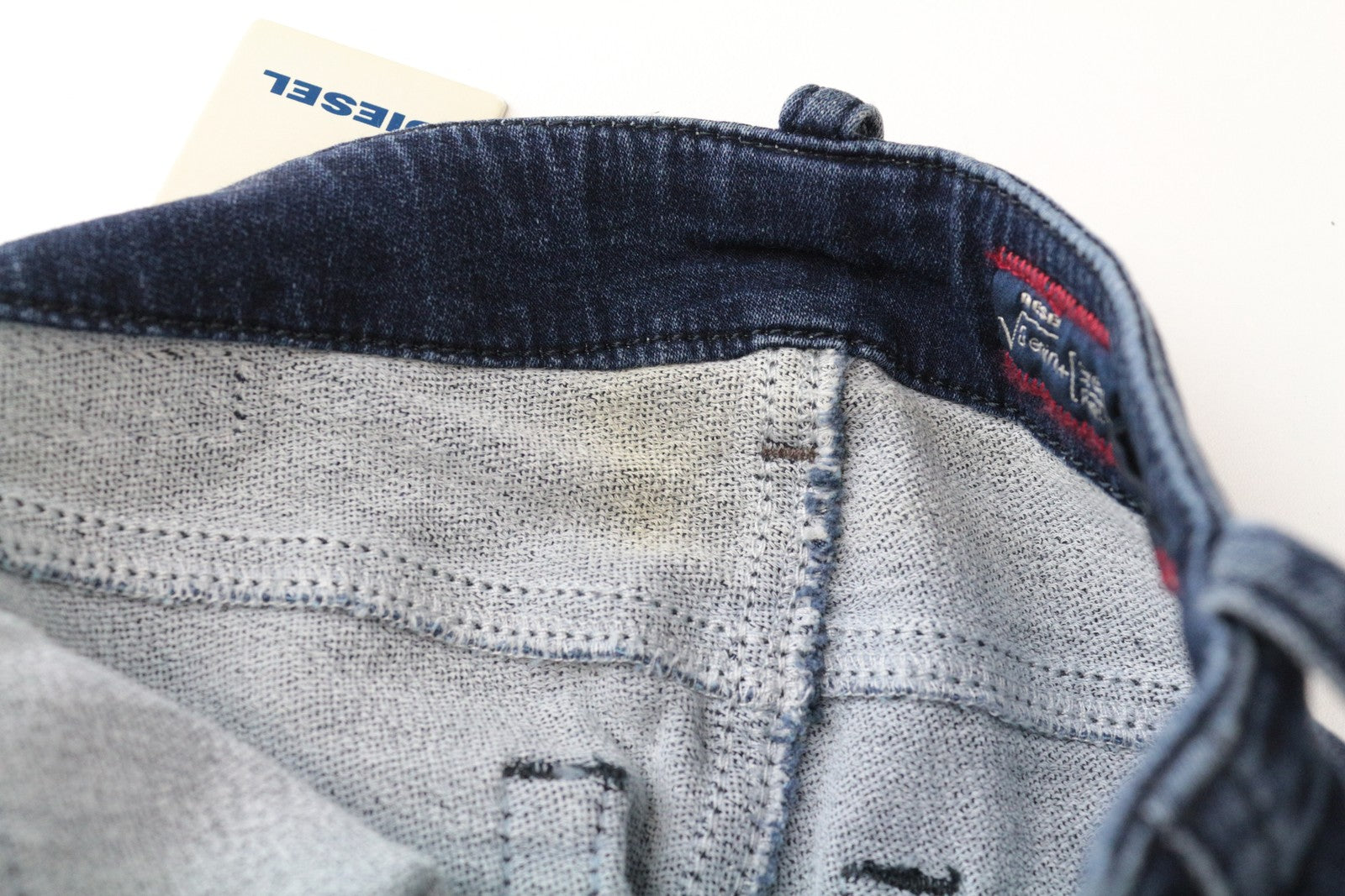 DIESEL Grupee-Ne 0670V Women Jeans W23 Slim Skinny Distress Jogg Sweat Blue