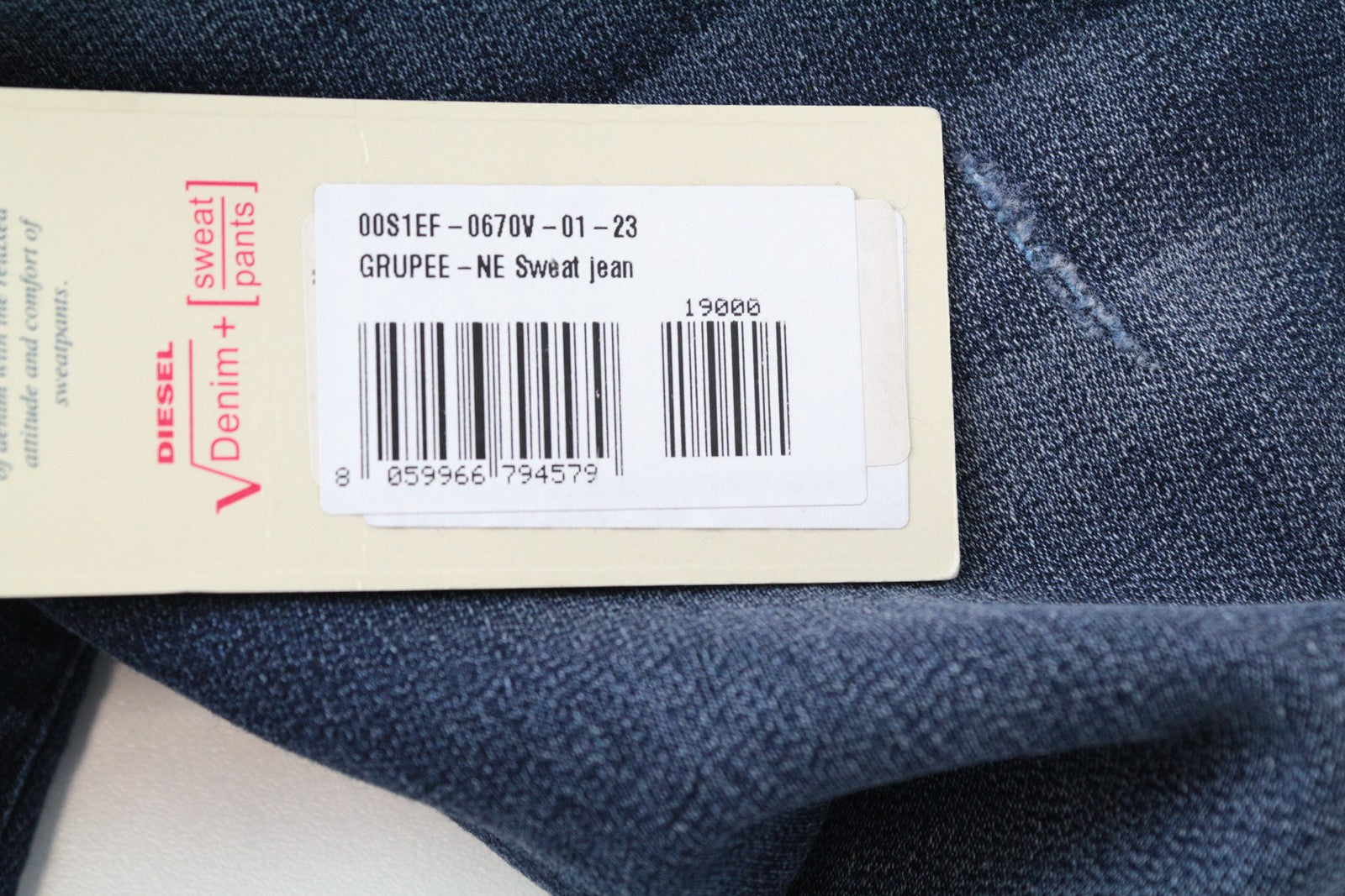 DIESEL Grupee-Ne 0670V Women Jeans W23 Slim Skinny Distress Jogg Sweat Blue