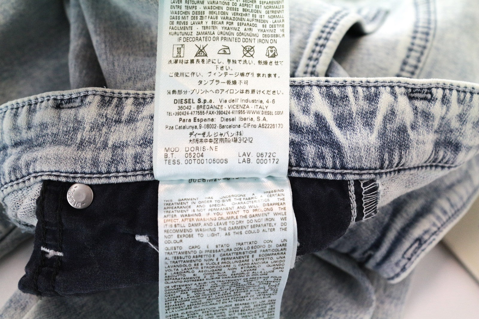 DIESEL Doris-Ne 0672C Women Jeans W24 Jogg Sweat Super Slim Skinny Light Blue