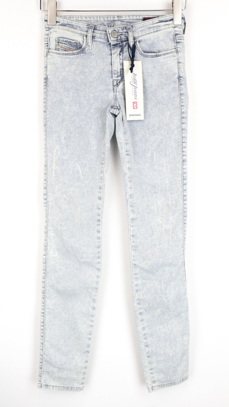 DIESEL Doris-Ne 0672C Women Jeans W24 Jogg Sweat Super Slim Skinny Light Blue