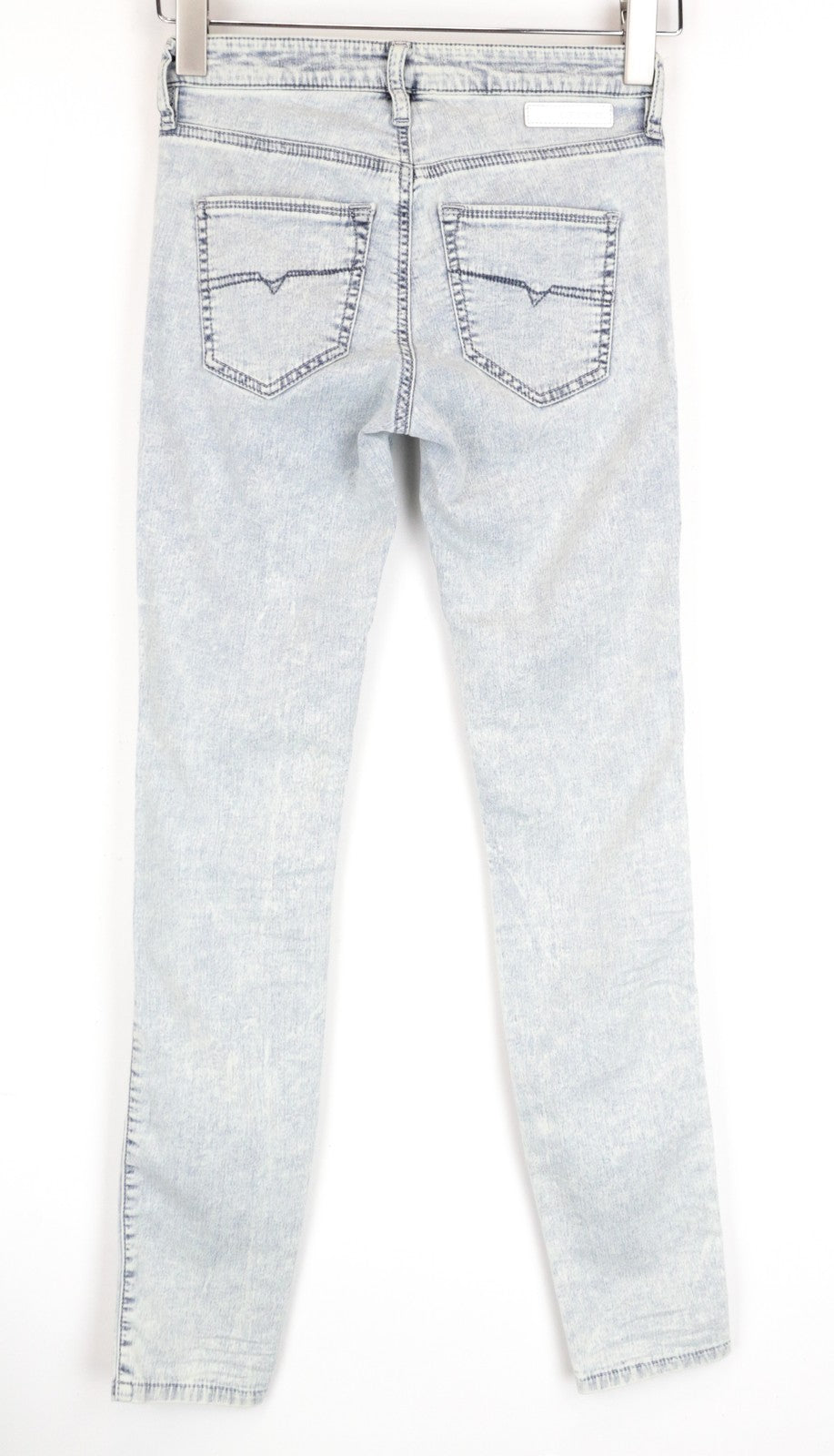 DIESEL Doris-Ne 0672C Women Jeans W24 Jogg Sweat Super Slim Skinny Light Blue