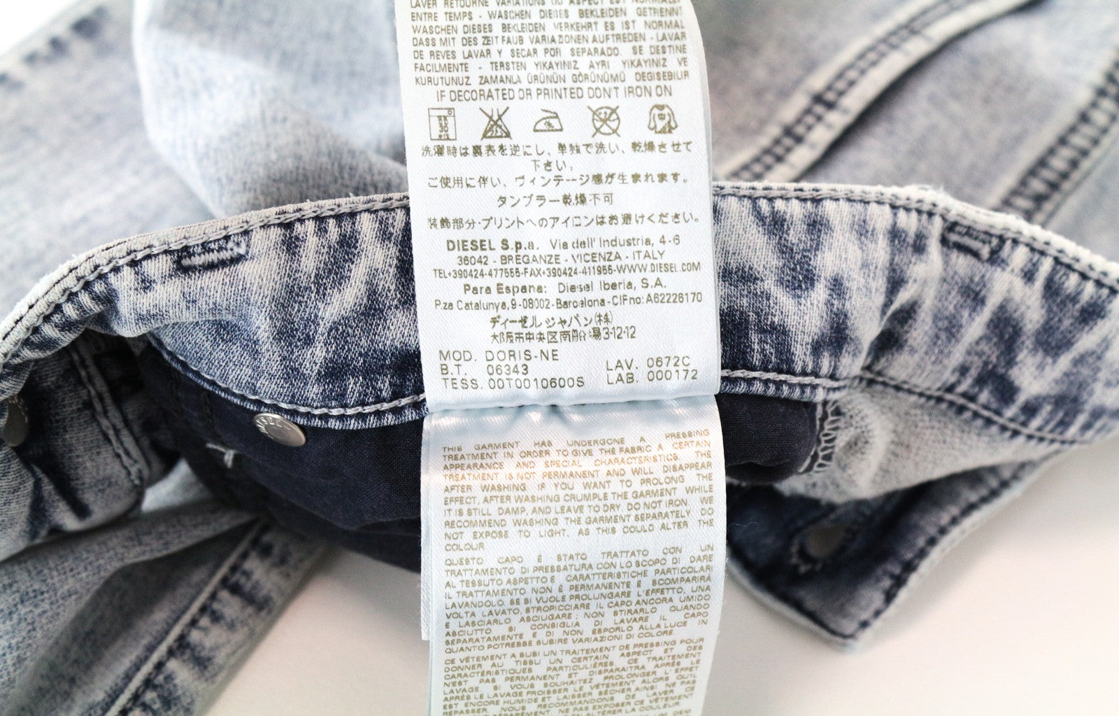 DIESEL Doris-Ne 0672C Women Jeans W26 Jogg Sweat Light Blue Stretch Super Slim