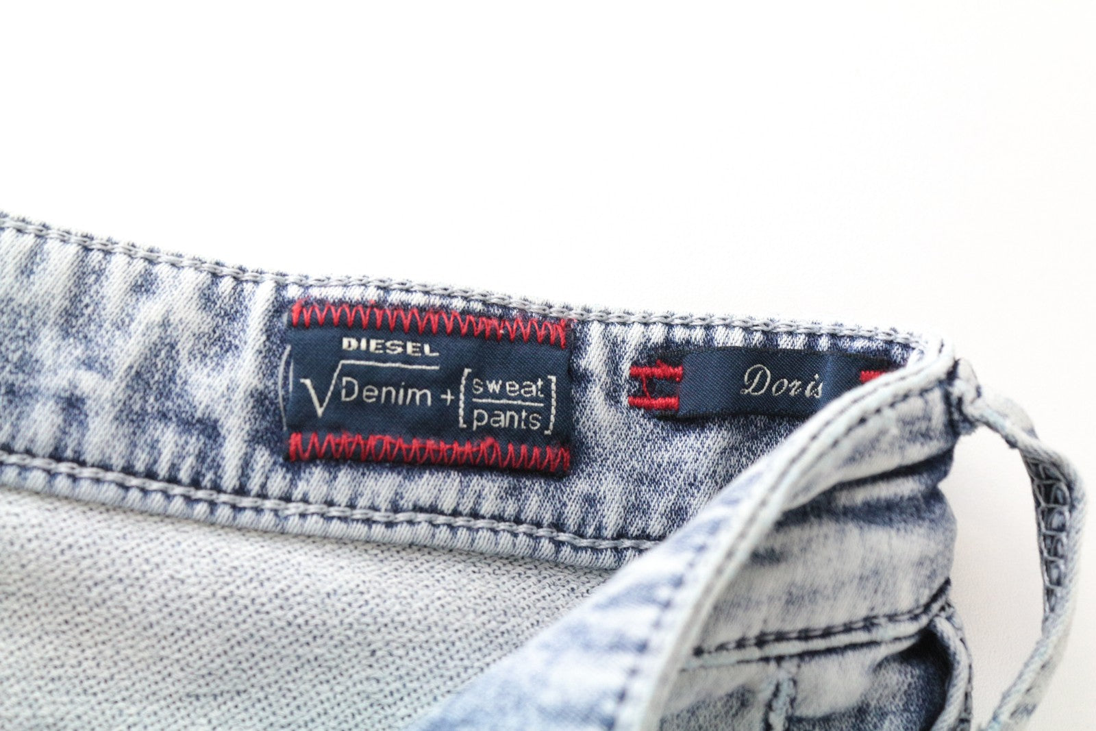DIESEL Doris-Ne 0672C Women Jeans W26 Jogg Sweat Light Blue Stretch Super Slim