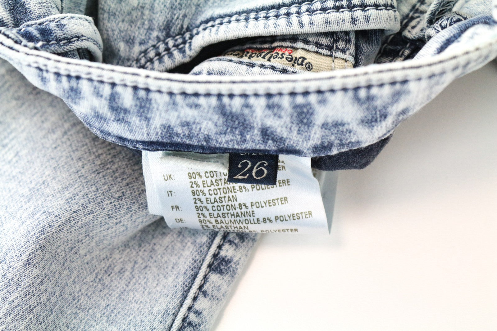 DIESEL Doris-Ne 0672C Women Jeans W26 Jogg Sweat Light Blue Stretch Super Slim