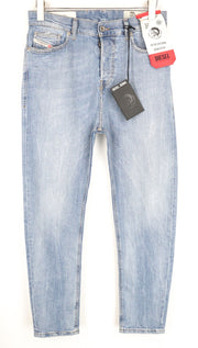 DIESEL D-Vider 081AL Men Jeans W28/L30 Carrot Stretch Low Crotch Light Blue