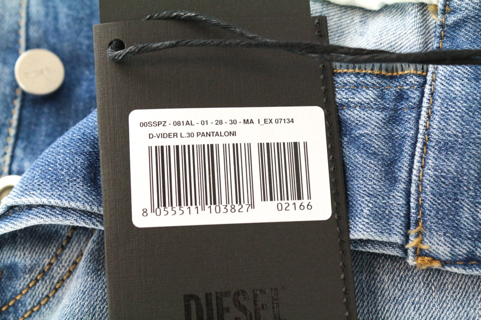 DIESEL D-Vider 081AL Men Jeans W28/L30 Carrot Blue Low Crotch Button Stretch