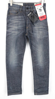DIESEL D-Eetar 084ZU Men Jeans W27/L30 Tapered Carrot Stretch Buttoned Blue