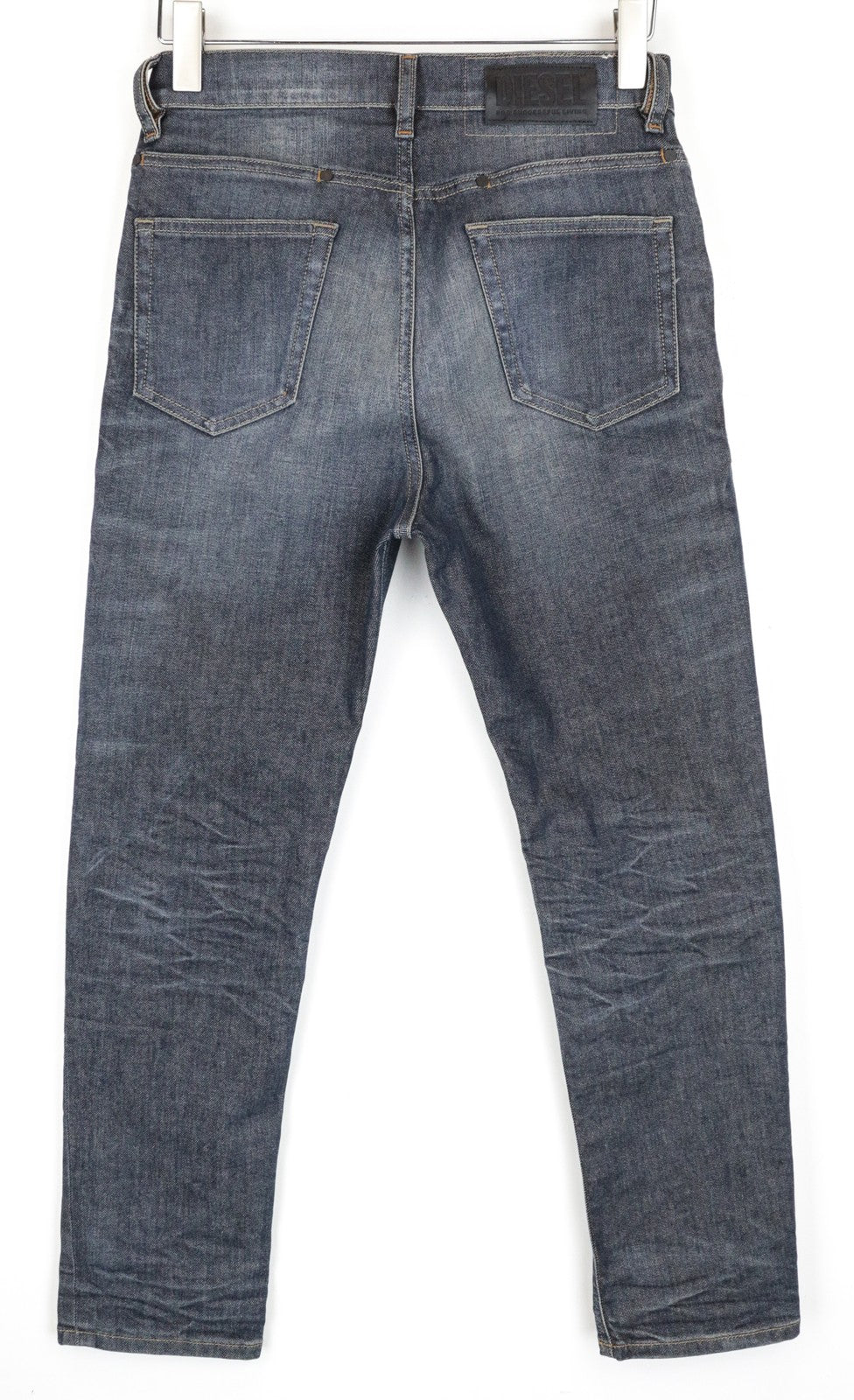 DIESEL D-Eetar 084ZU Men Jeans W27/L30 Tapered Carrot Stretch Buttoned Blue