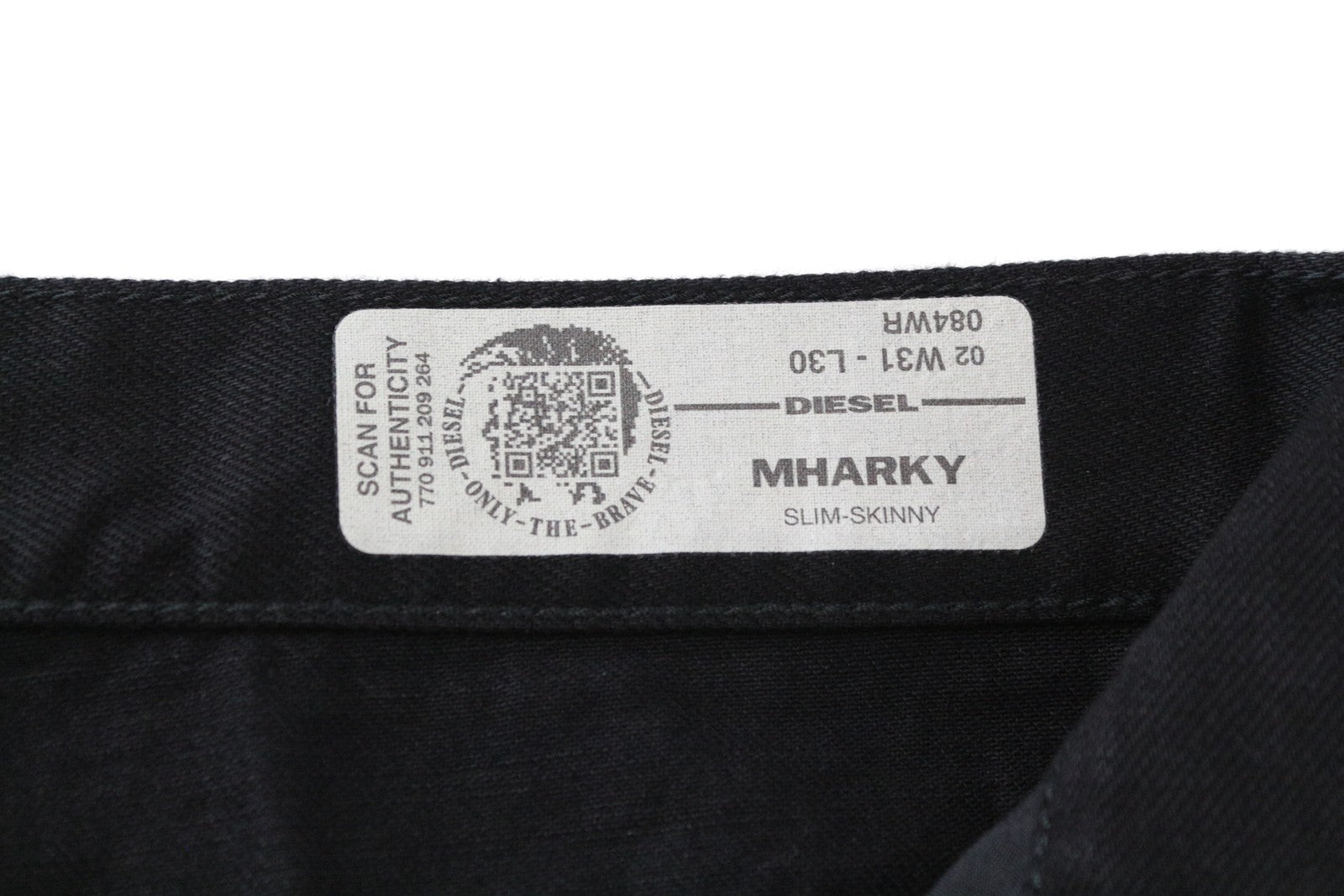 DIESEL Mharky 084WR Men Jeans W31/L30 Black Ripped Slim Skinny Fit Non-Stretch