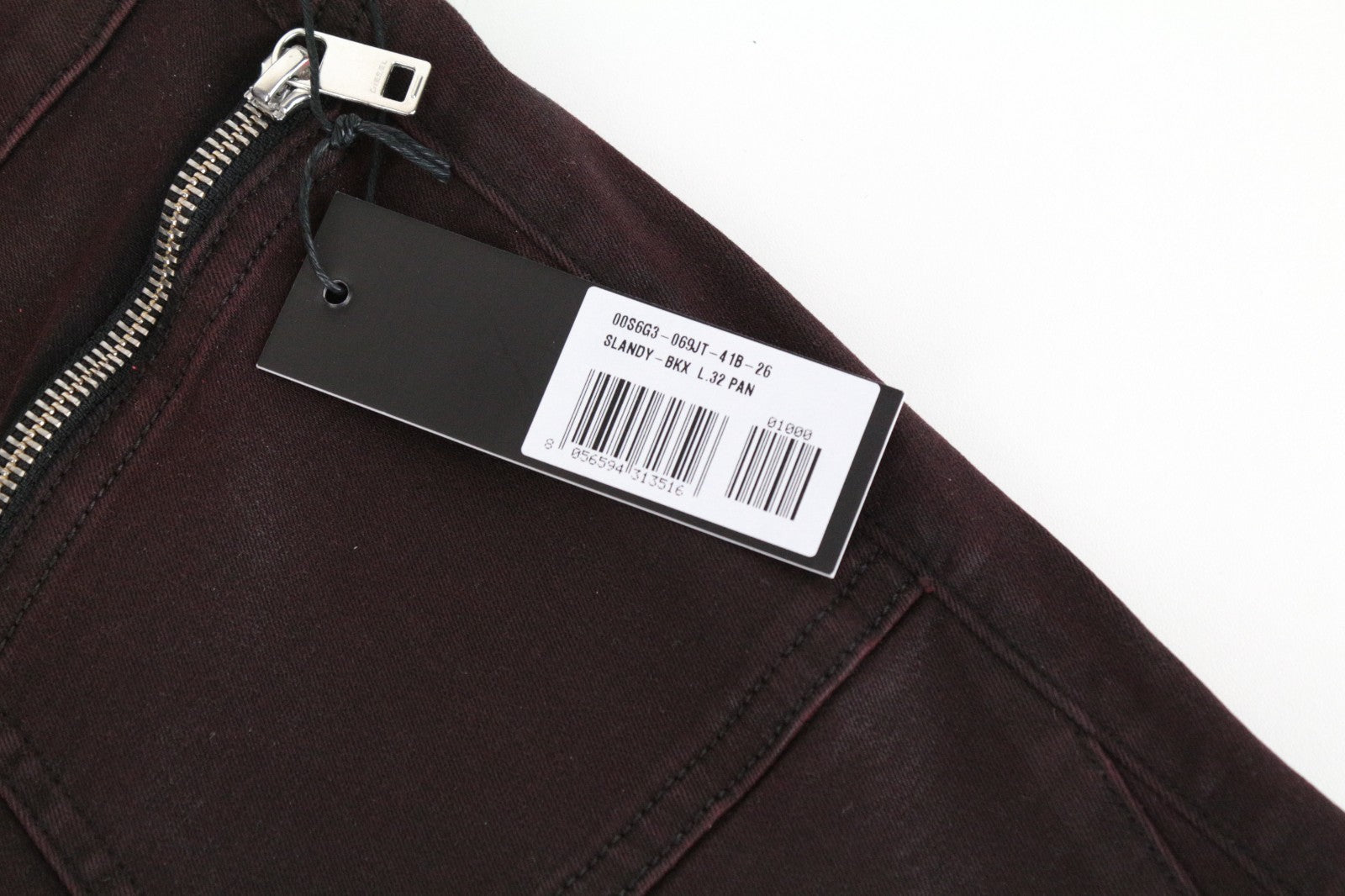 DIESEL Slandy-BKX 069JT Women Jeans W26/L32 Super Skinny Purple Stretch Waxed