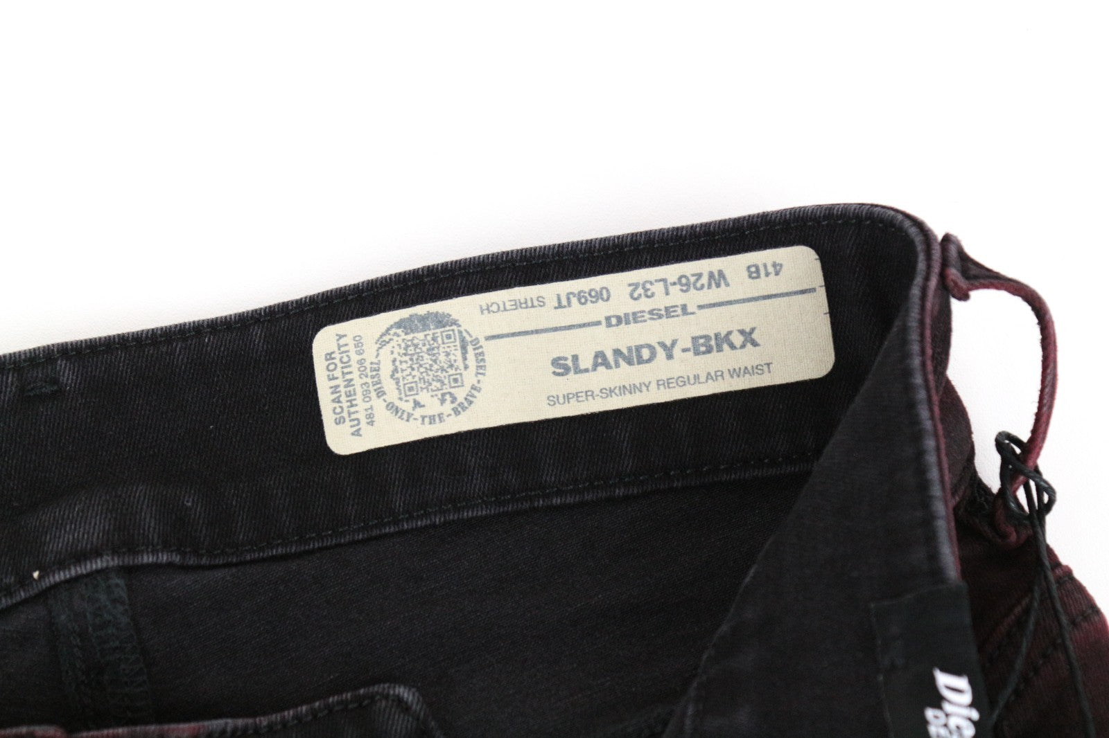 DIESEL Slandy-BKX 069JT Women Jeans W26/L32 Super Skinny Purple Stretch Waxed