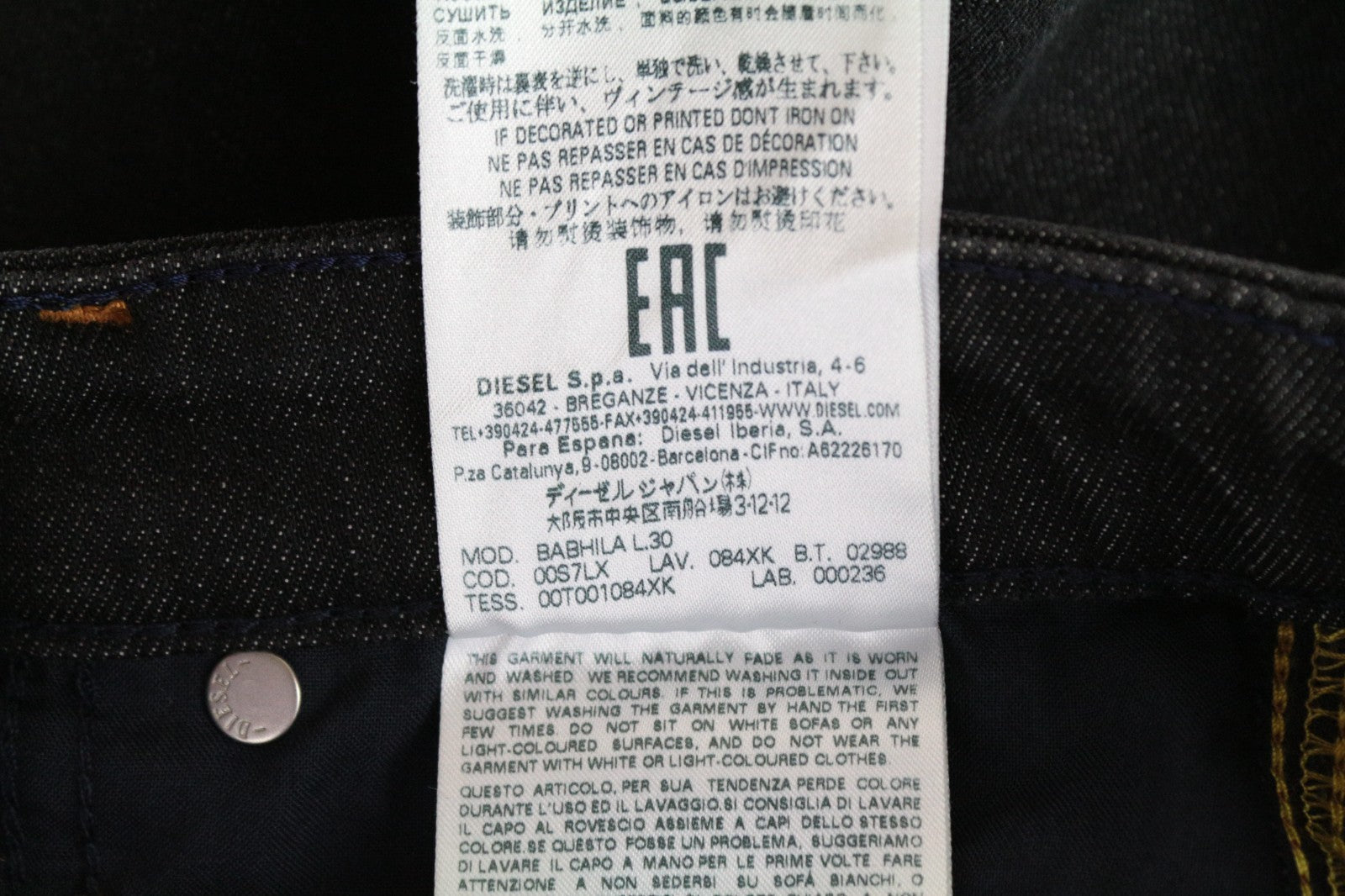 DIESEL Babhila E4050 Women Jeans W25/L30 Slim Skinny Dark Blue Cotton Stretch
