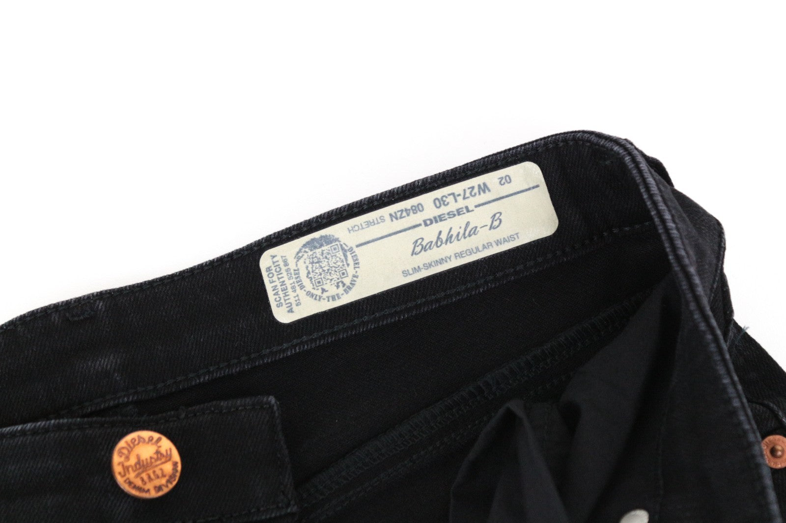 DIESEL Babhila-B 084ZN Women Jeans W27/L30 Slim Skinny Fit Cotton Stretch Black