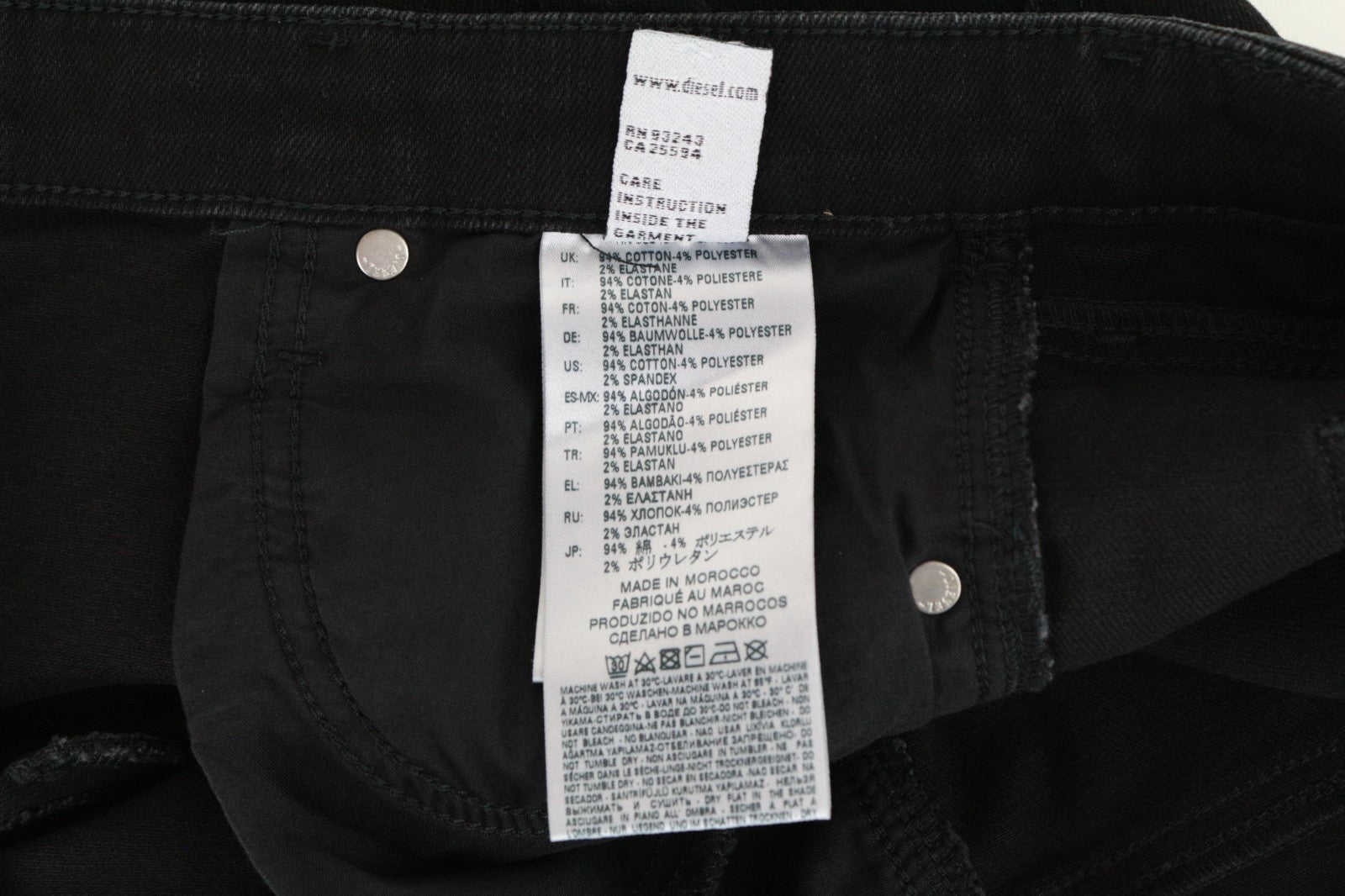 DIESEL Babhila-B 084ZN Women Jeans W27/L30 Slim Skinny Fit Cotton Stretch Black