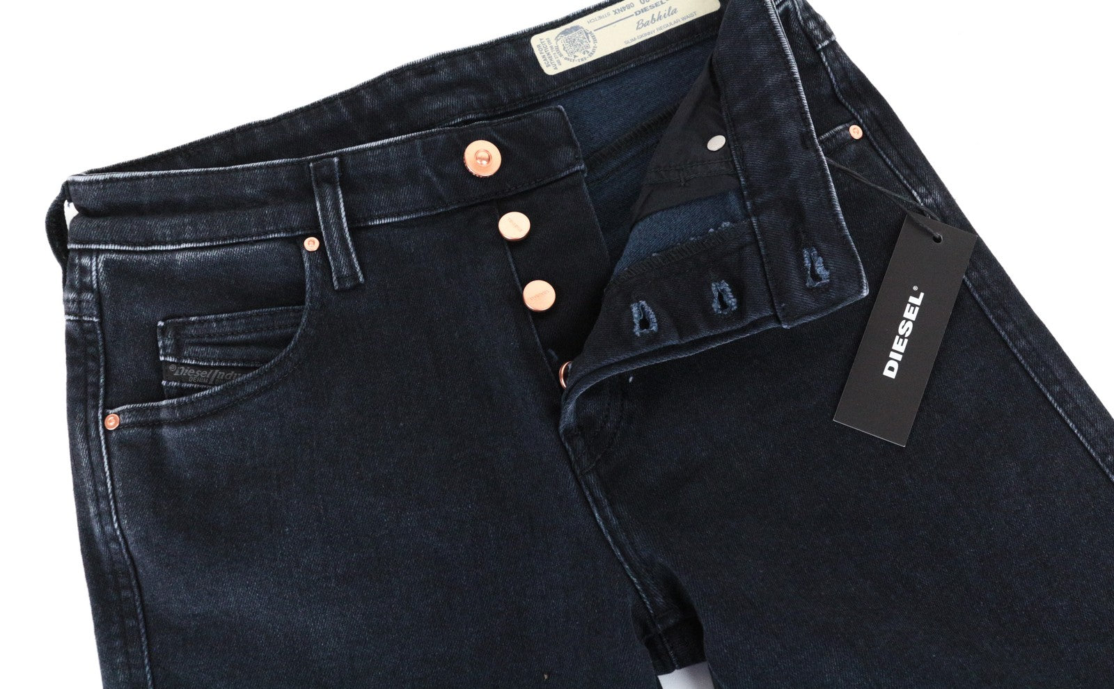 DIESEL Babhila 084NX Women Jeans W26/L34 Slim Skinny Cotton Stretch Blue Crop