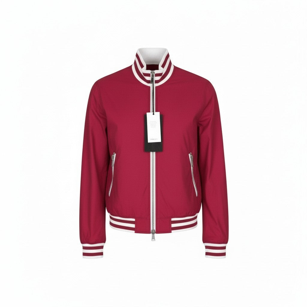 RICHMOND Men Jacket 52 Red Lightweight Long Sleeve Zipped Casual Lined
