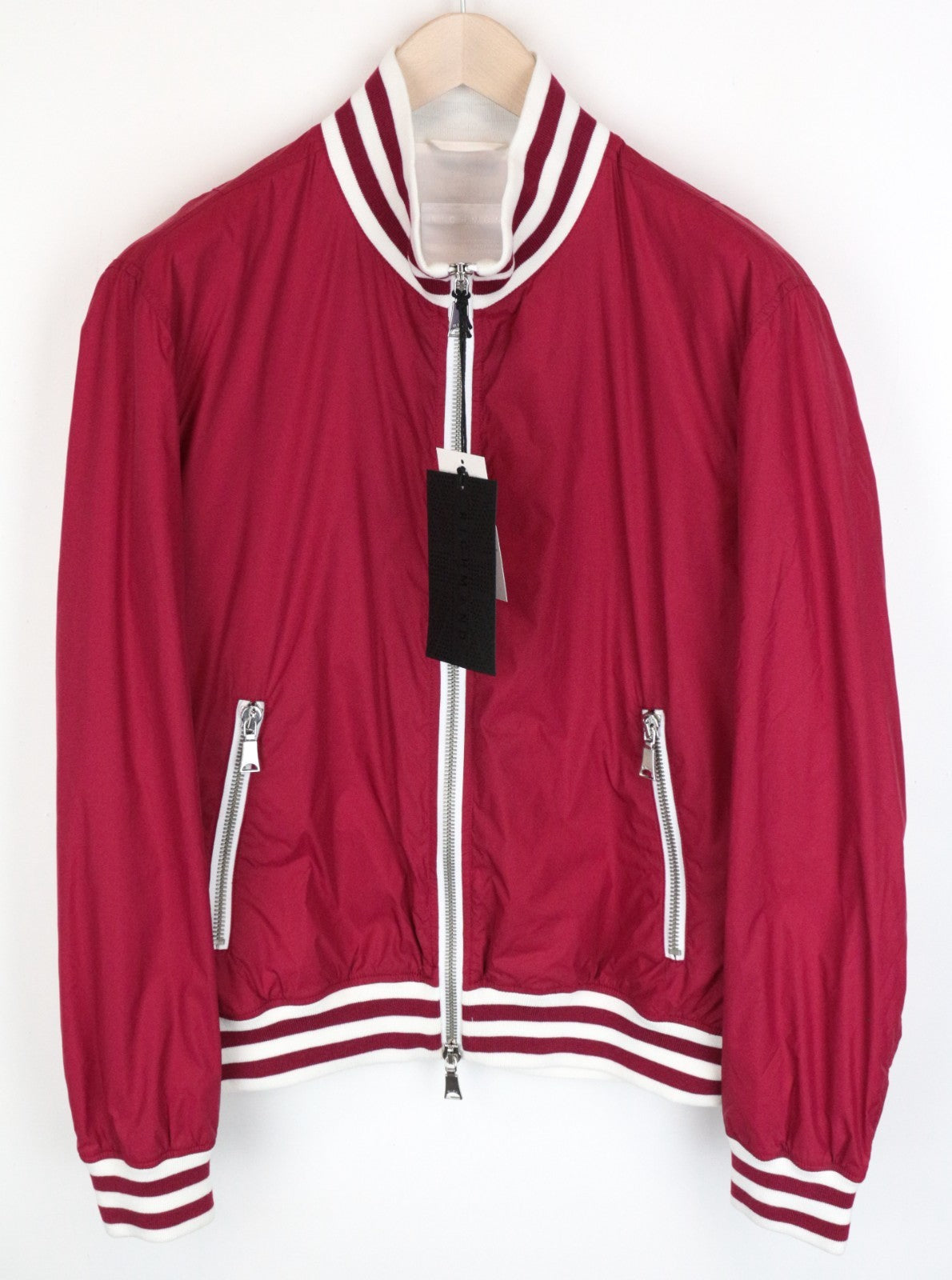 RICHMOND Men Jacket 52 Red Lightweight Long Sleeve Zipped Casual Lined