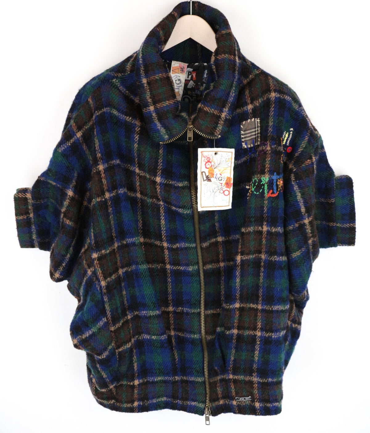 Blaue Wolljacke
