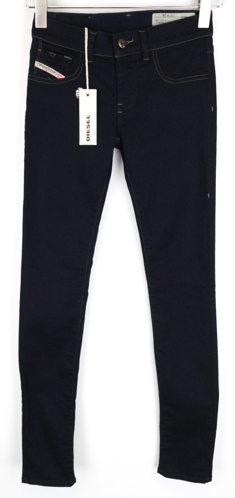 DIESEL Livier 0881B Women Jeans W24 Super Slim Girls Blue Navy Cotton Stretch