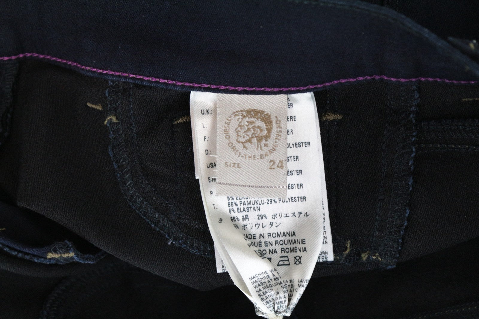 DIESEL Livier 0881B Women Jeans W24 Super Slim Girls Blue Navy Cotton Stretch