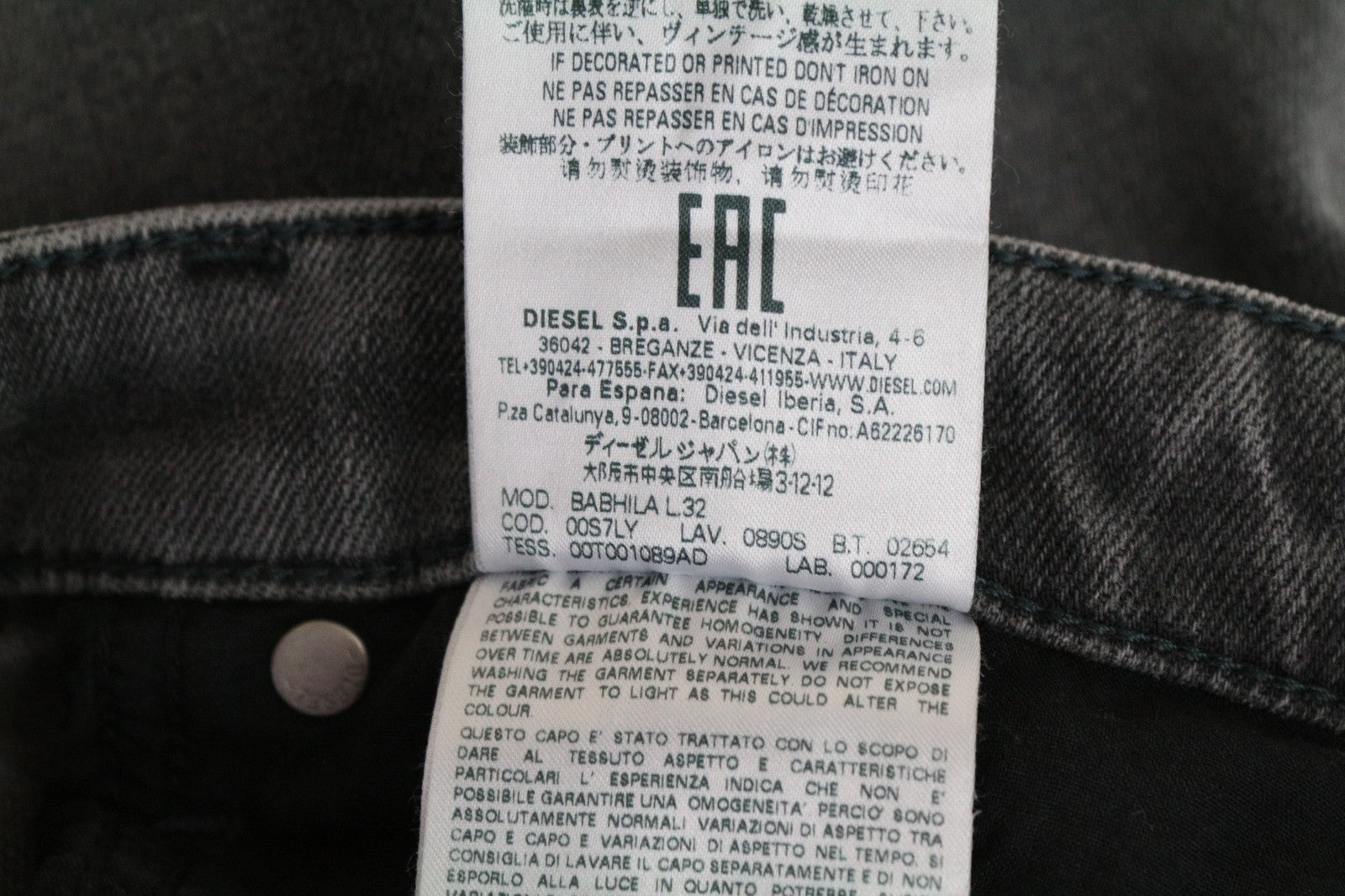 DIESEL Babhila 0890S Women Jeans W25/L32 Slim Skinny Grey Stretch 5-Pocket