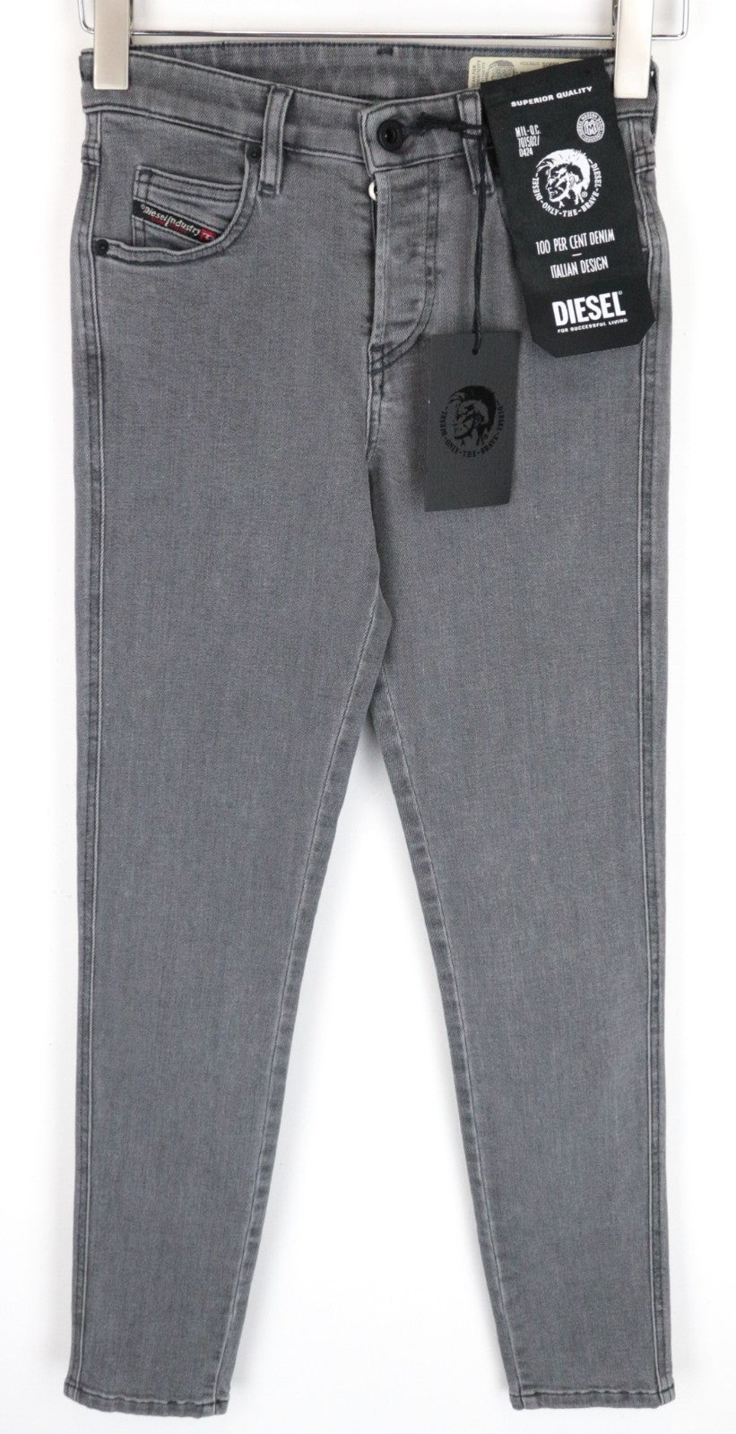 DIESEL Babhila 0890S Women Jeans W24/L32 Slim Skinny Fit Grey Stretch Girls