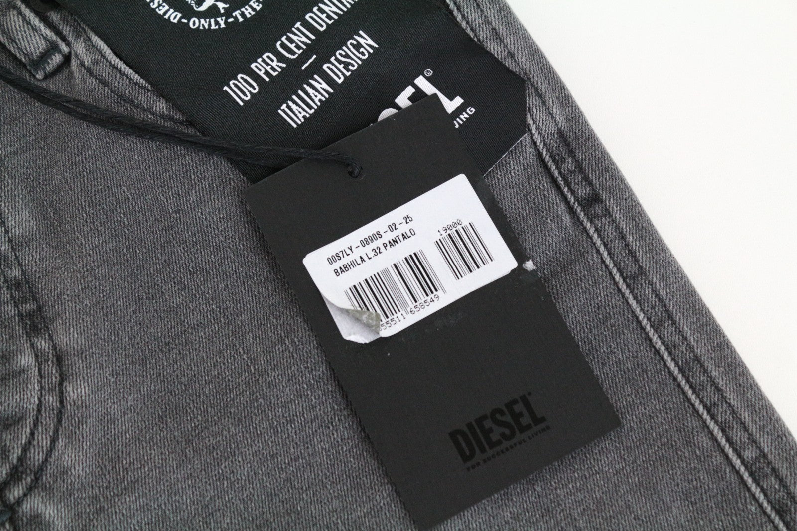 DIESEL Babhila 0890S Women Jeans W25/L32 Slim Skinny Grey Cotton Stretch