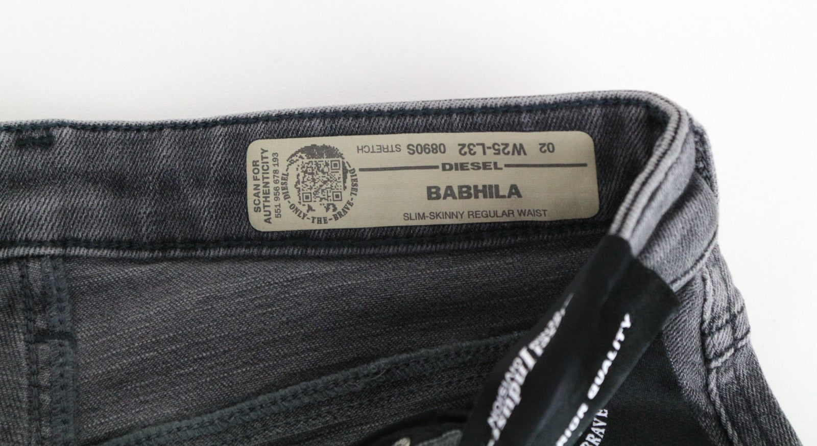 DIESEL Babhila 0890S Women Jeans W25/L32 Slim Skinny Grey Cotton Stretch
