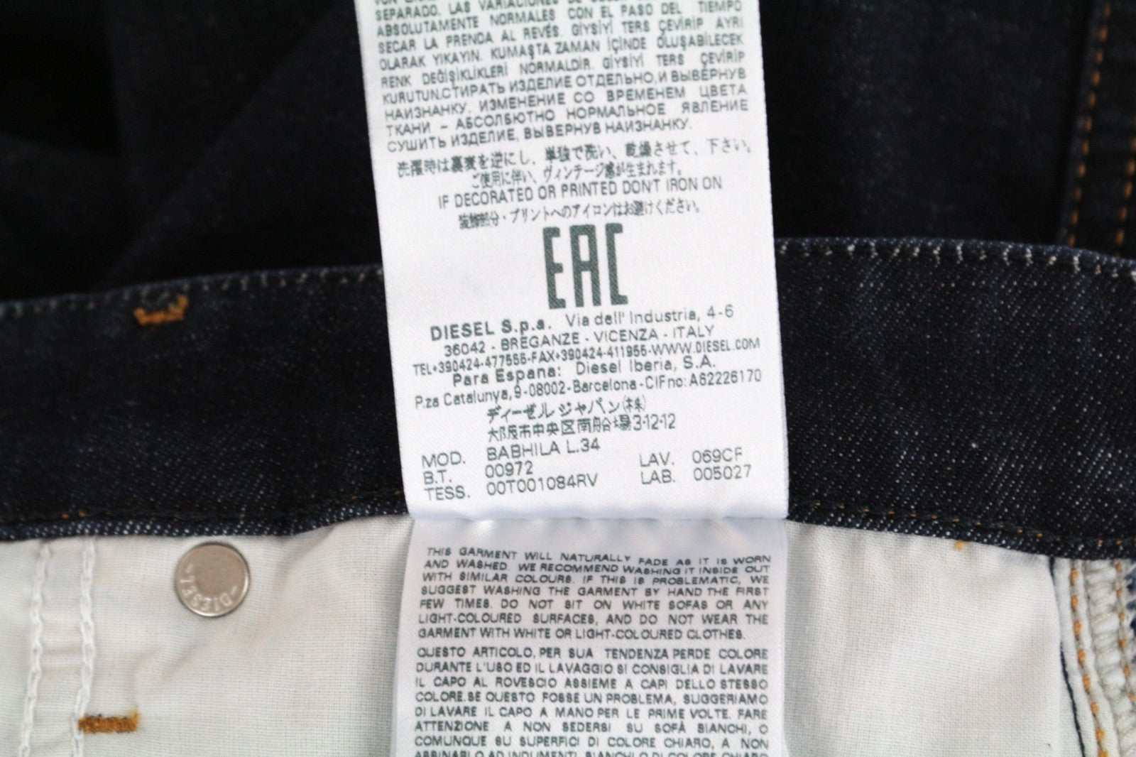 DIESEL Babhila 069CF Women Jeans W30/L34 Slim Skinny Fit Cotton Stretch Blue