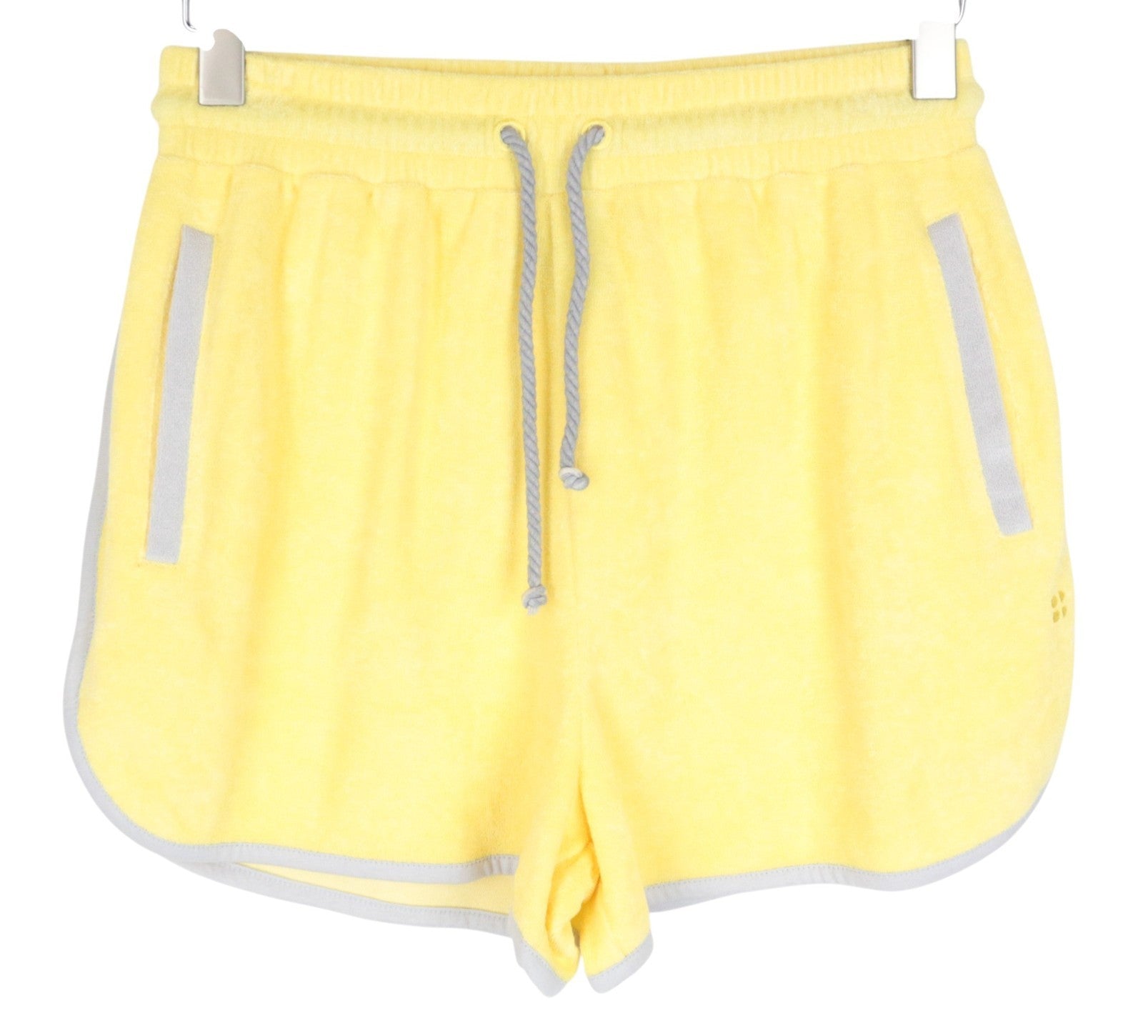 SWEATY BETTY Women Sport Shorts S Yellow Cotton Blend Pull On Activewear Leisure