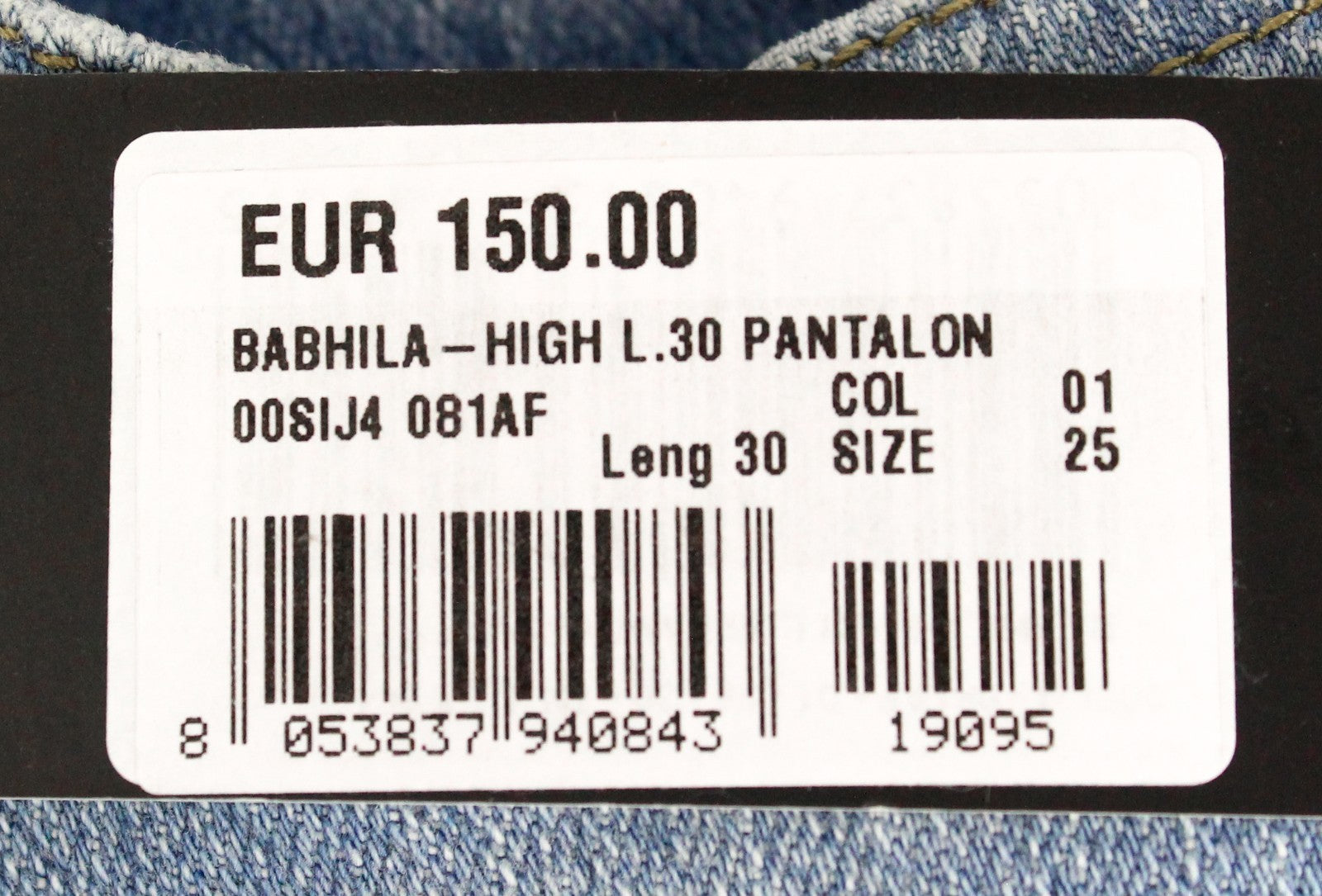DIESEL Babhila-High 081AF Women Jeans W25/L30 Distress Blue Classic Slim Skinny