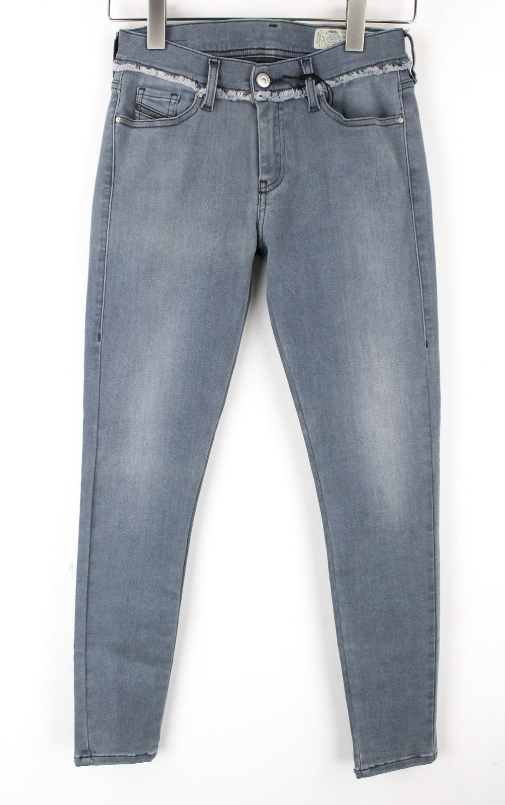DIESEL Slandy-Ankle-W 084QB Women Jeans W27/L32 Super Slim Skinny Grey Stretch