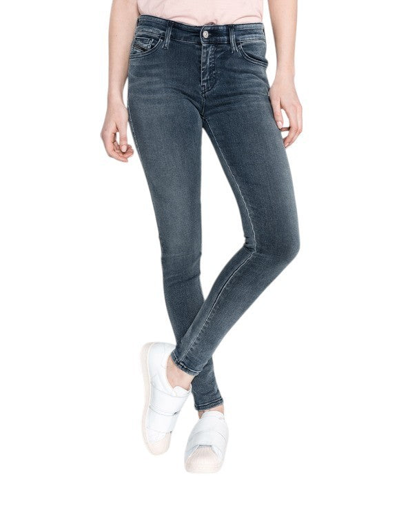DIESEL Slandy 084UD Women Jeans W25/L30 Grey Stretch Super Slim Skinny Fitted