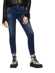 DIESEL Babhila 083AE Women Jeans W24/L30 Slim Skinny Dark Blue Stretch Button