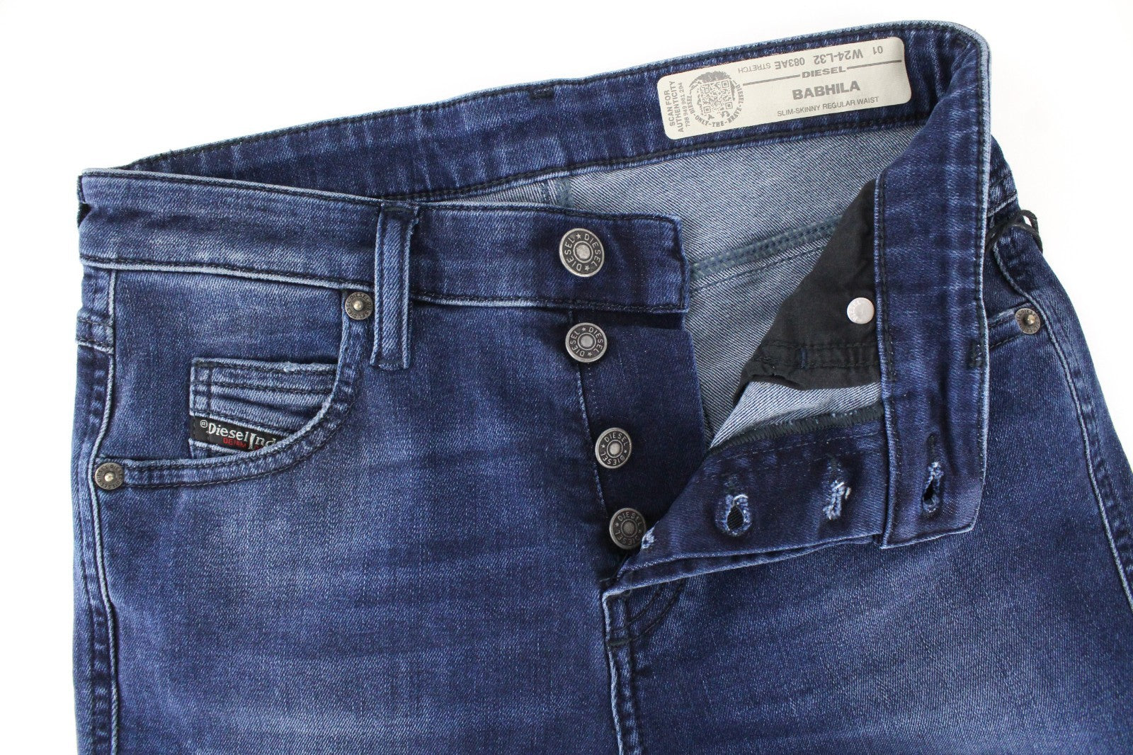 DIESEL Babhila 083AE Women Jeans W24/L32 Blue Stretch Slim Skinny Fit Classic