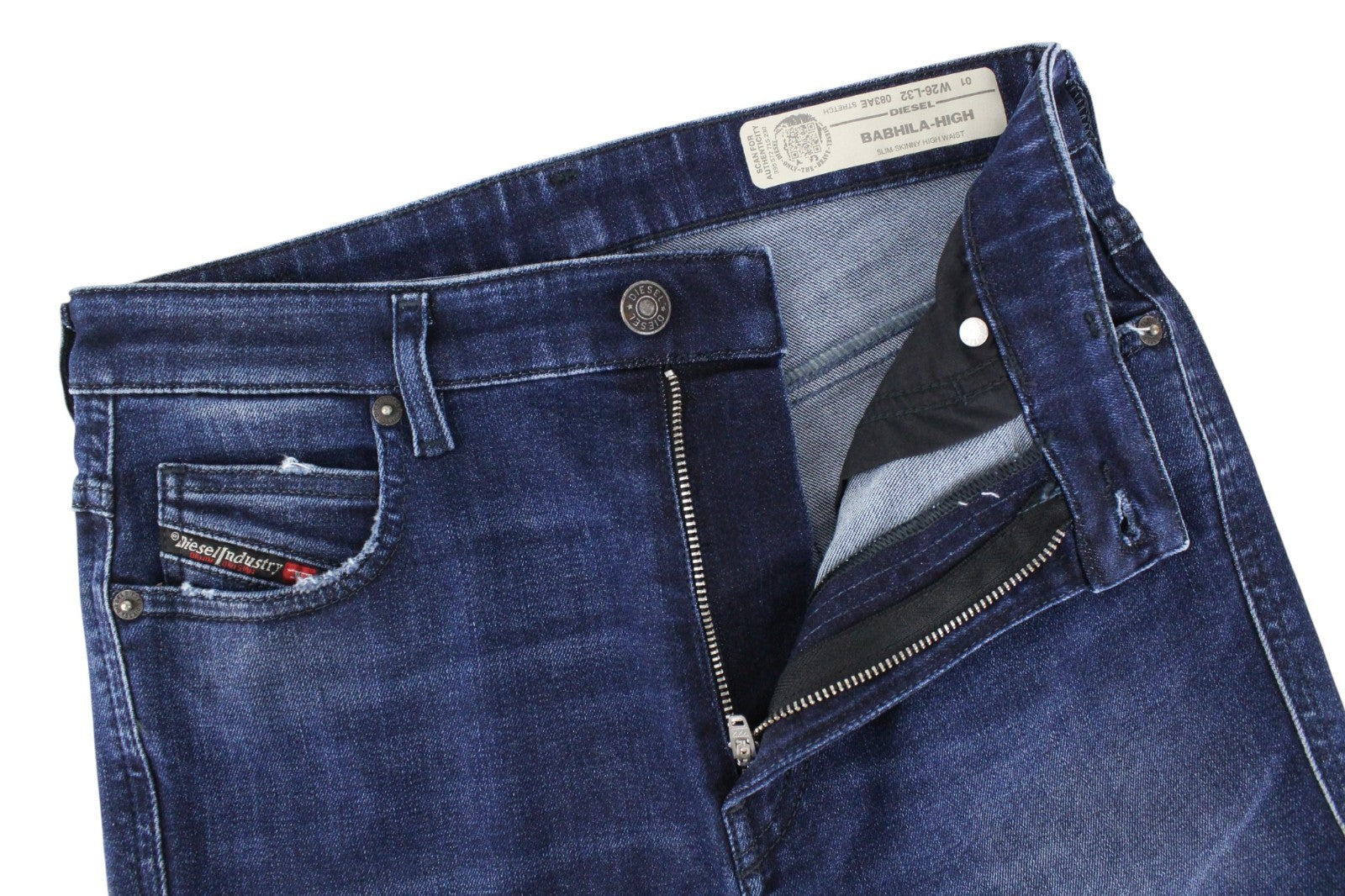 DIESEL Babhila-High 083AE Women Jeans W26/L32 Blue Slim Skinny Fitted Stretch