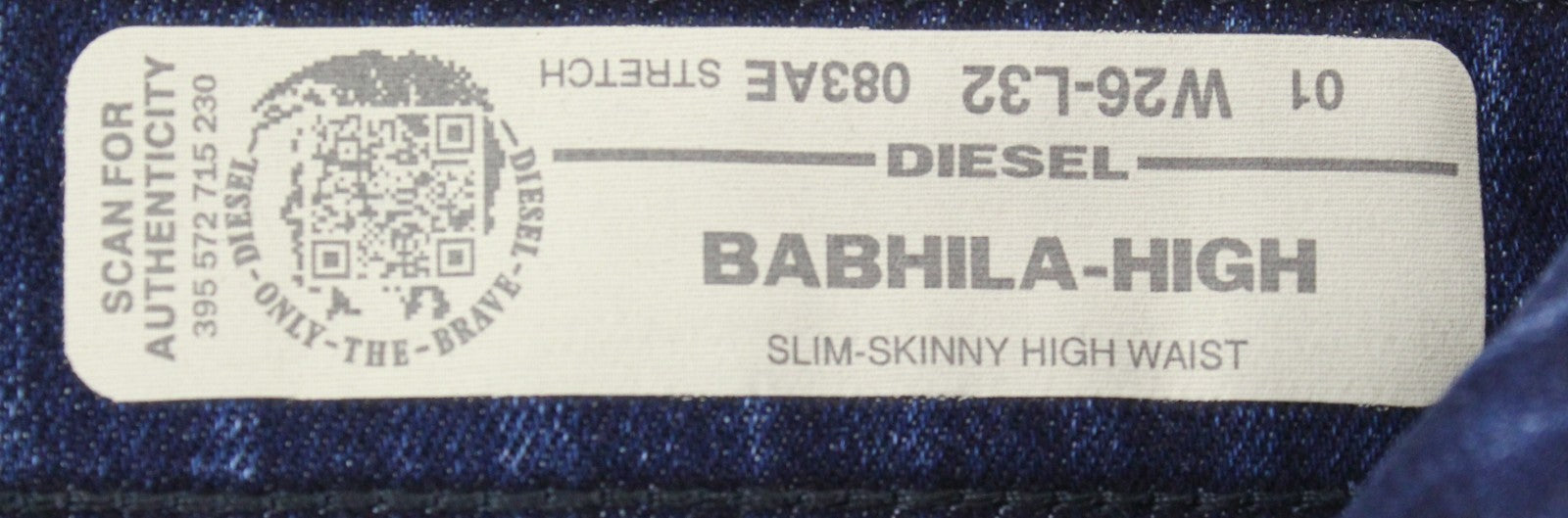 DIESEL Babhila-High 083AE Women Jeans W26/L32 Blue Slim Skinny Fitted Stretch