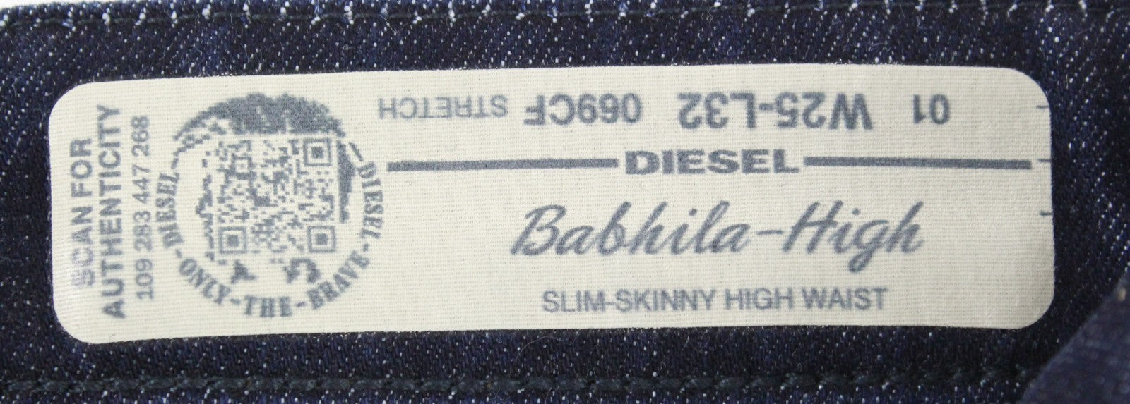 DIESEL Babhila-High 069CF Women Jeans W25/L32 Stretch Blue Zipped Slim Skinny
