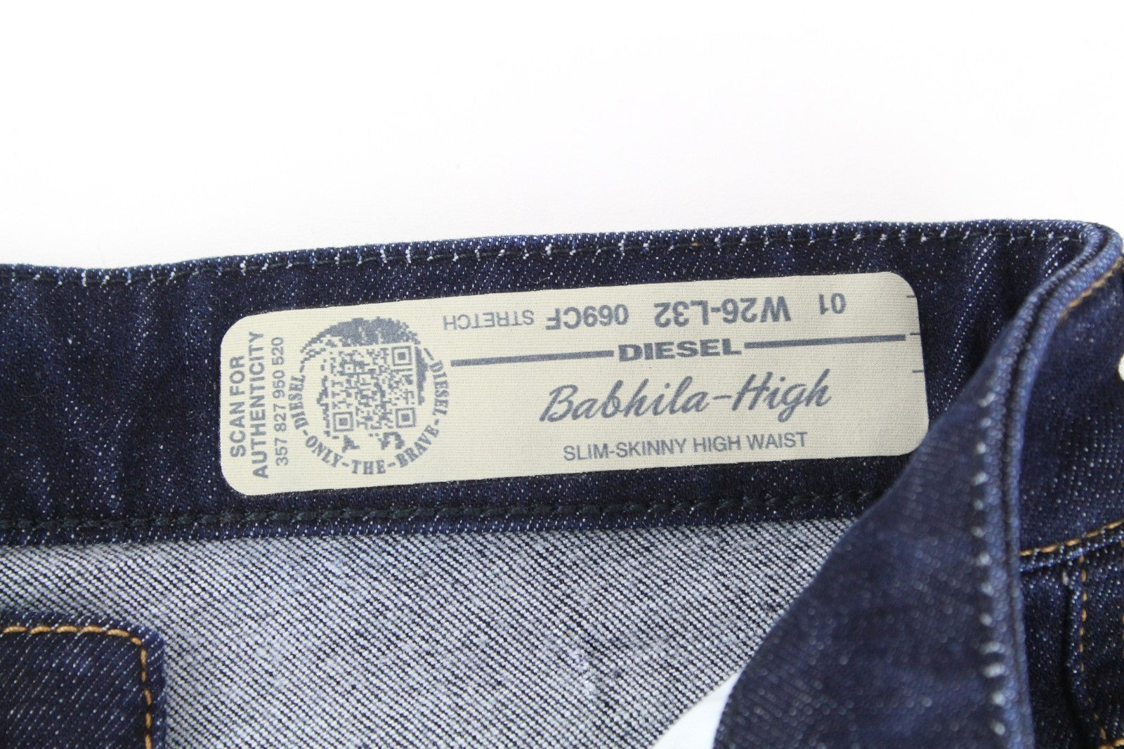 DIESEL Babhila-High 069CF Women Jeans W26/L32 Dark Blue Zip Stretch Slim Skinny