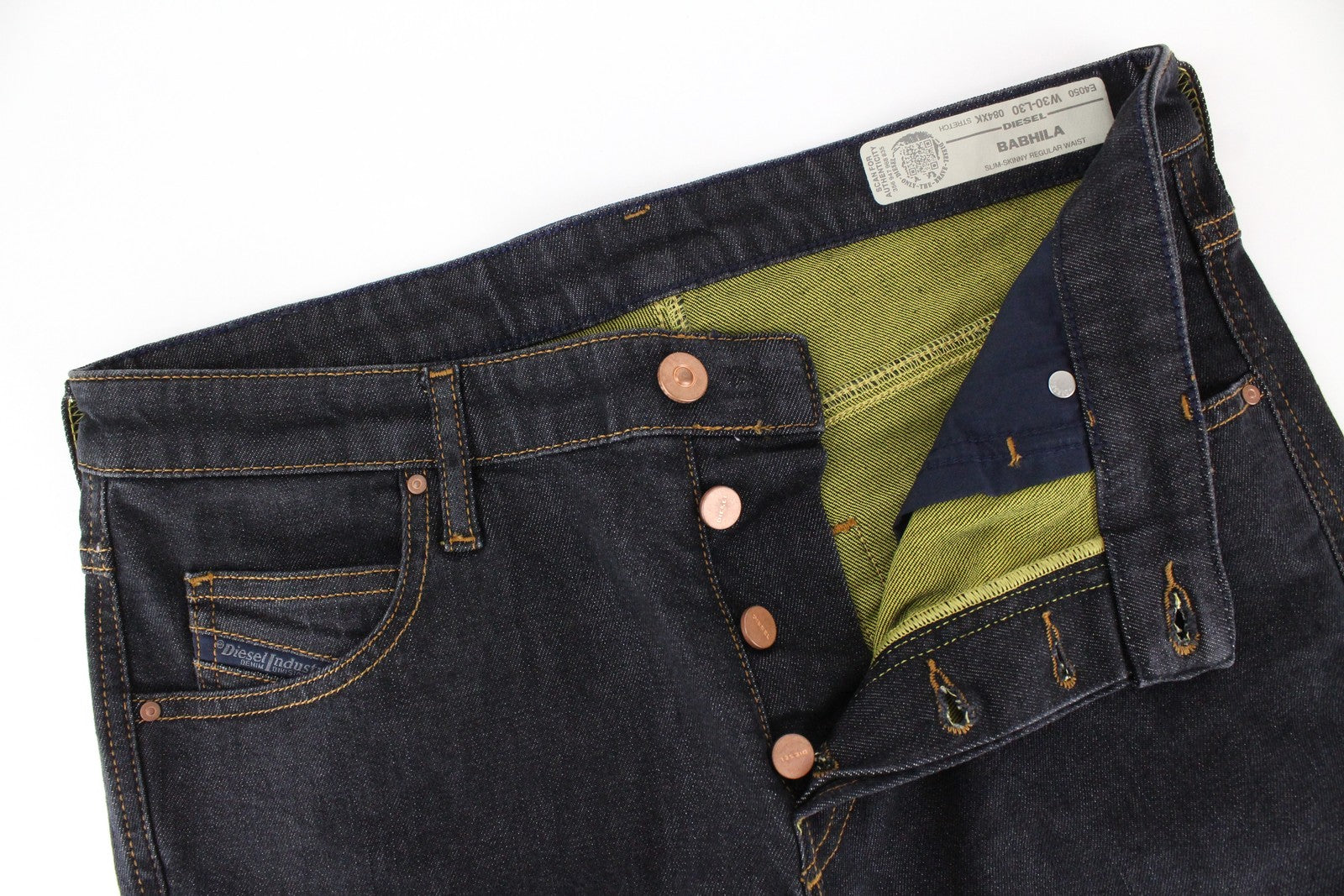 DIESEL Babhila 084XK Women Jeans W30/L30 Regular Slim Skinny Dark Blue Stretch