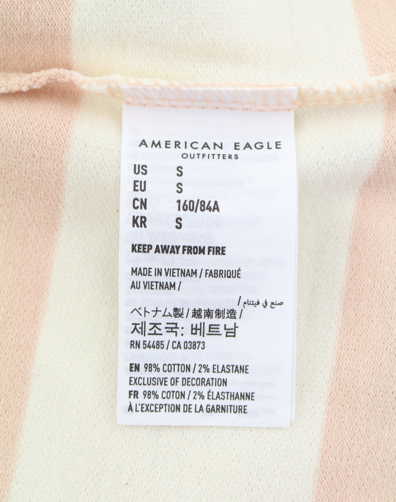 AMERICAN EAGLE OUTFITTERS Women T-Shirt S Pink Striped Polo Short Sleeve
