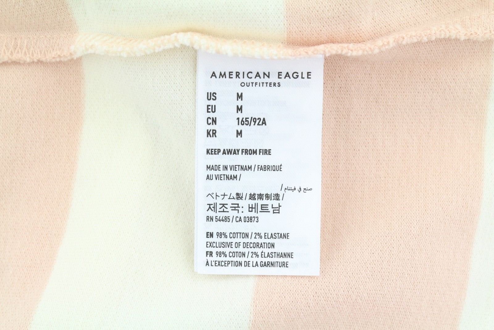 AMERICAN EAGLE OUTFITTERS Women T-Shirt M Pink Striped Polo Short Sleeve