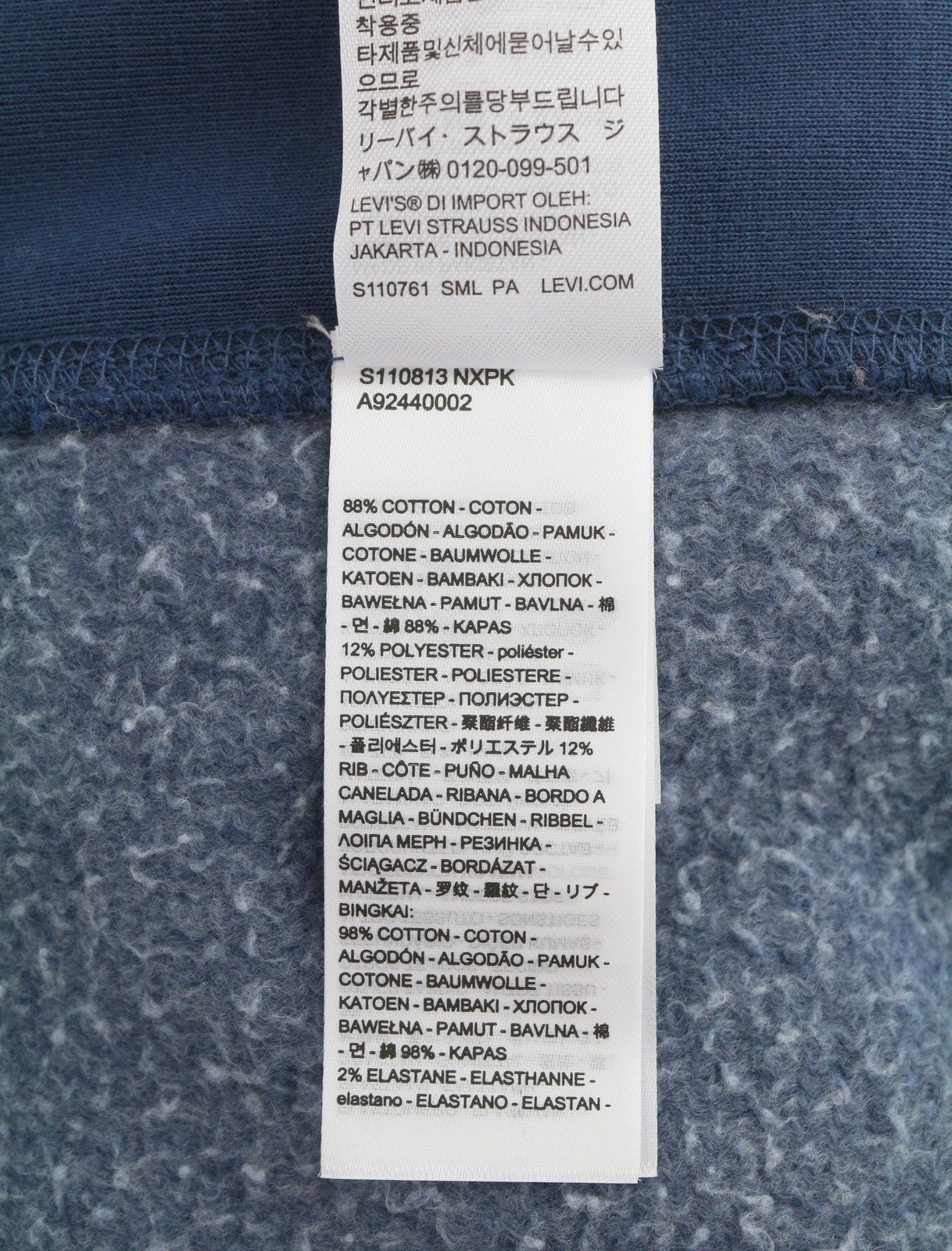 LEVI'S Relaxed Fit Men Sweatshirt M Blue Faded Crew Neck Long Sleeve Pull On