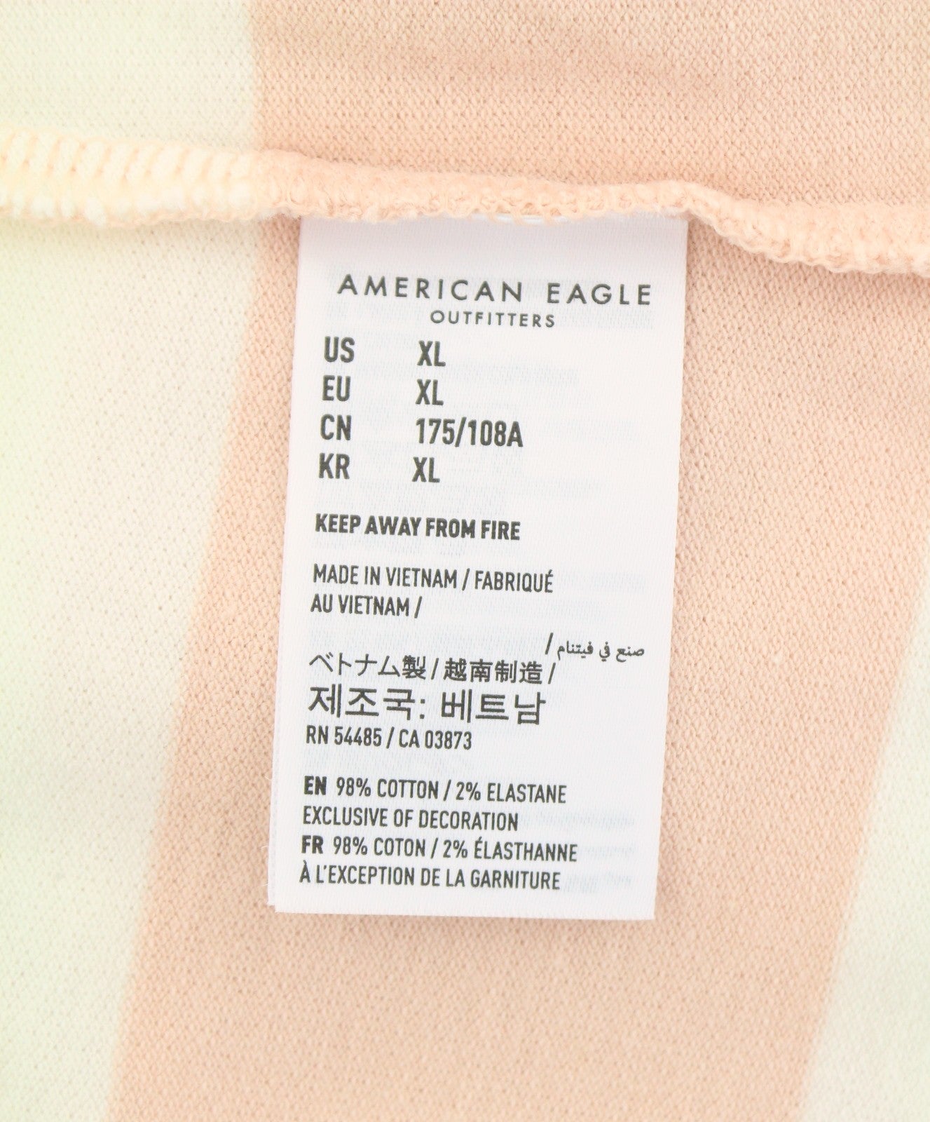 AMERICAN EAGLE OUTFITTERS Women T-Shirt XL Pink Striped Polo Short Sleeve