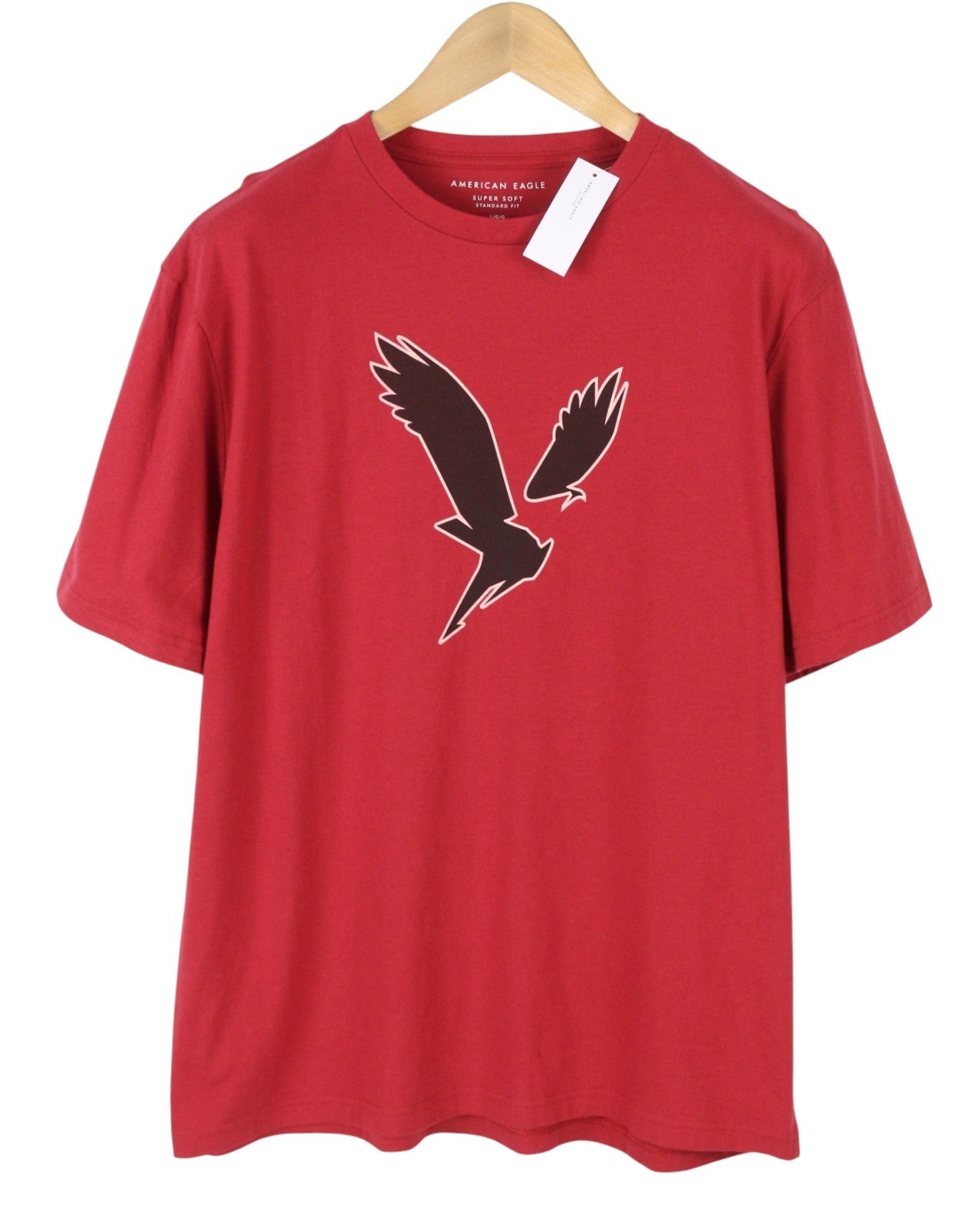 AMERICAN EAGLE OUTFITTERS Men T-Shirt L Red Super Soft Standard Short Sleeve