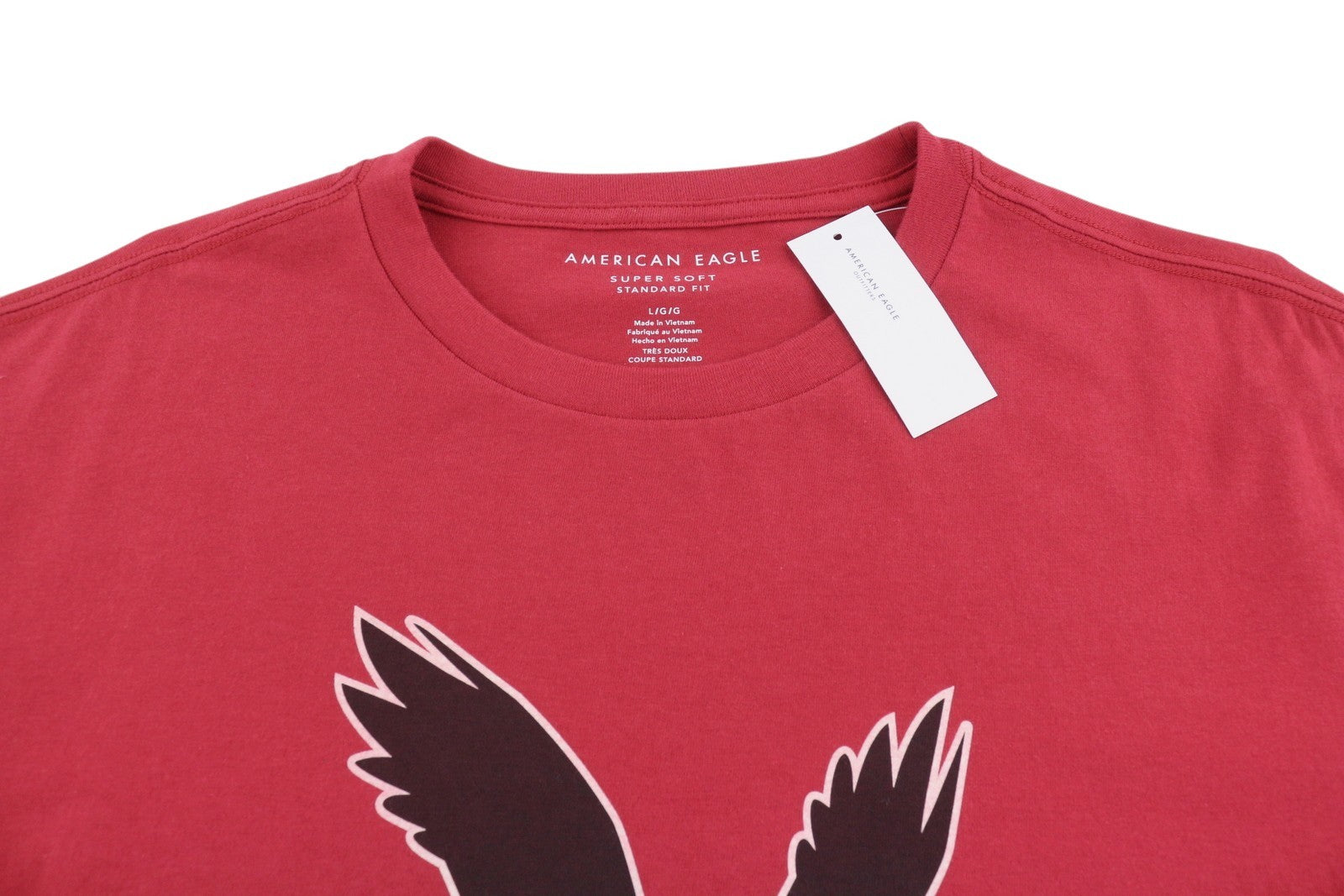 AMERICAN EAGLE OUTFITTERS Men T-Shirt L Red Super Soft Standard Short Sleeve