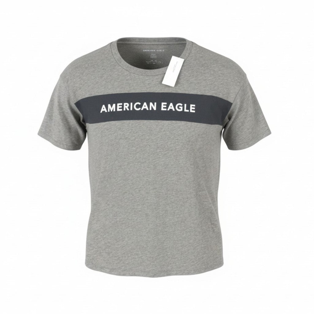 AMERICAN EAGLE OUTFITTERS Women T-Shirt M Grey Melange Tricot Short Sleeve