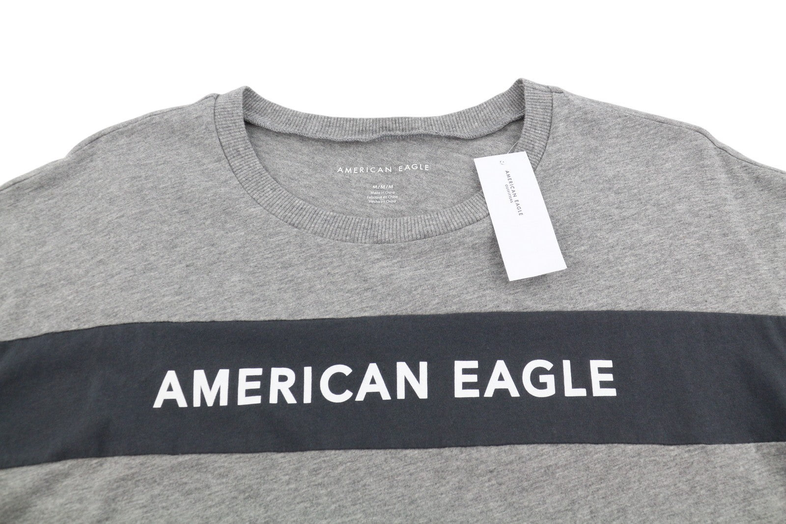 AMERICAN EAGLE OUTFITTERS Women T-Shirt M Grey Melange Tricot Short Sleeve