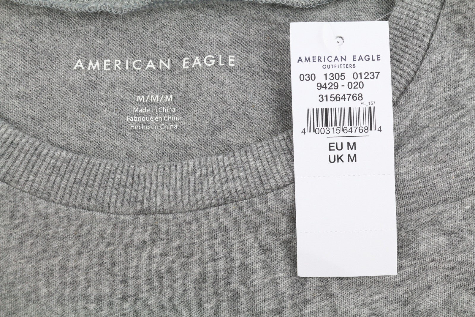 AMERICAN EAGLE OUTFITTERS Women T-Shirt M Grey Melange Tricot Short Sleeve