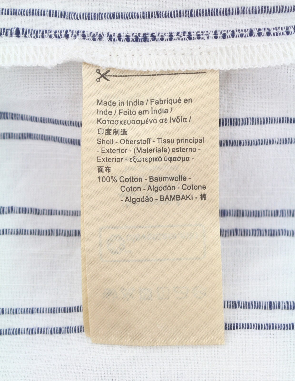 SCOTCH & SODA Men Shirt M White Relaxed Pinstriped Baseball Short Sleeve